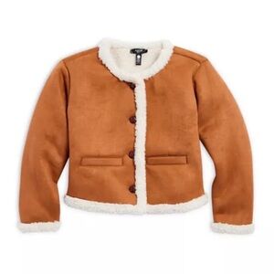 Aqua for Bloomingdales NWT Girls Faux Shearling Jacket Size 10/12 (M)